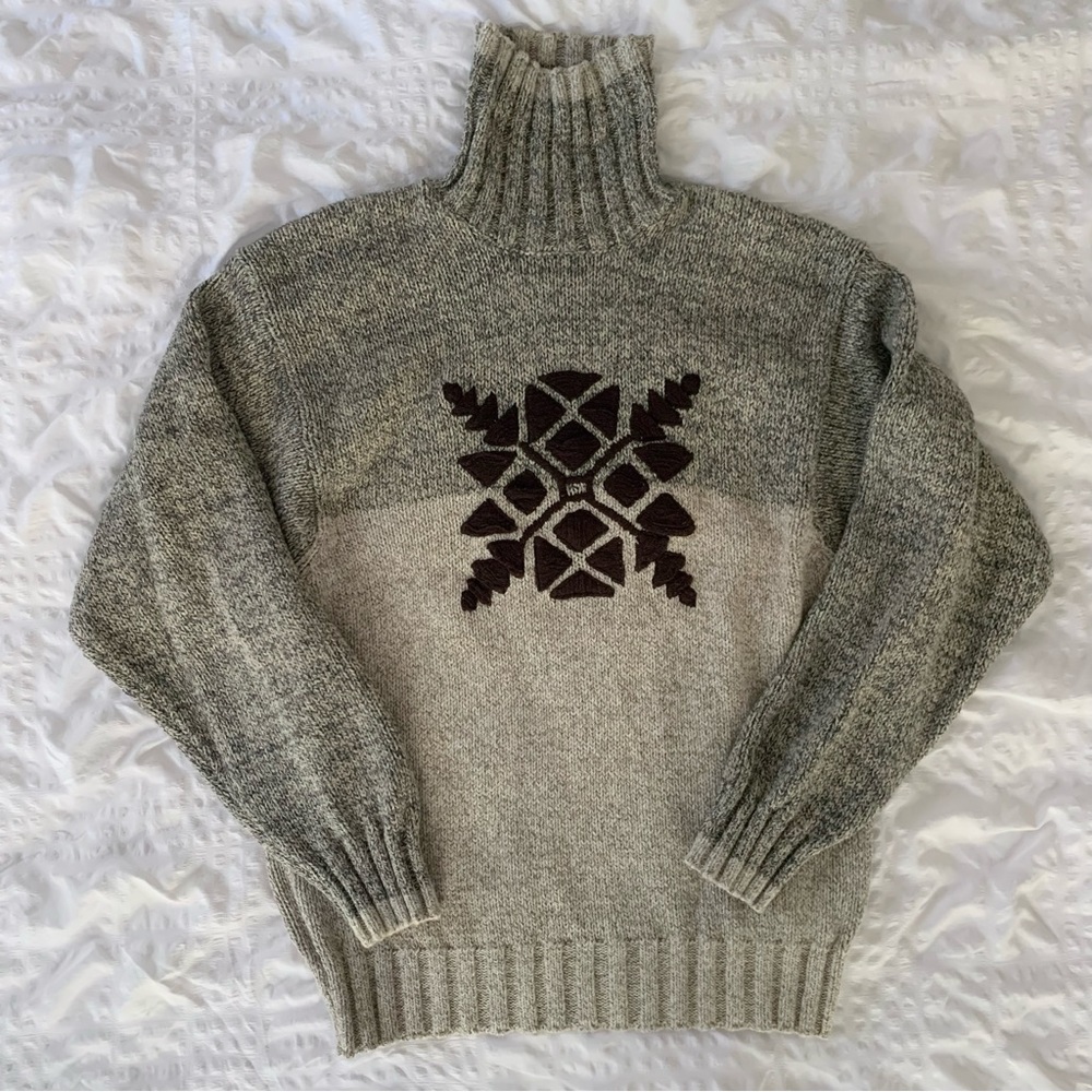 Vintage 90’s Tommy Hilfiger Fair Isle Turtleneck Sweater - Picture 3 of 12